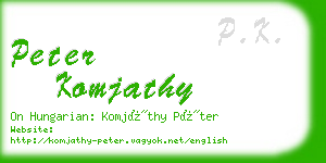 peter komjathy business card